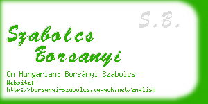 szabolcs borsanyi business card