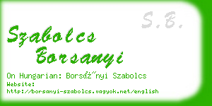 szabolcs borsanyi business card